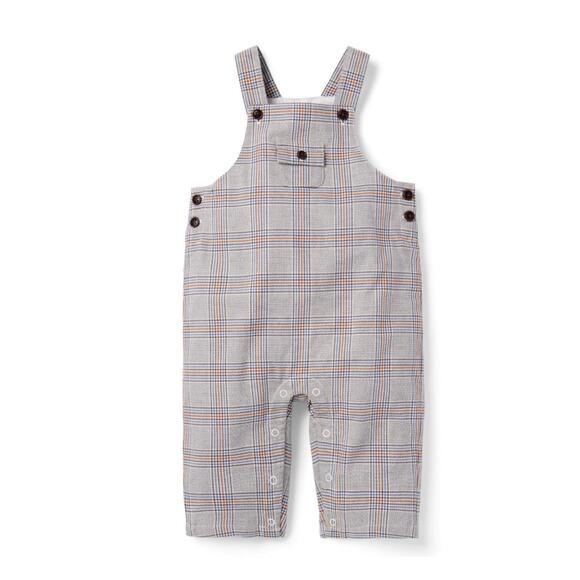 NWT! Janie And Jack Cotton Twill Plaid Baby Overalls. 0-3 Months - Picture 1 of 4